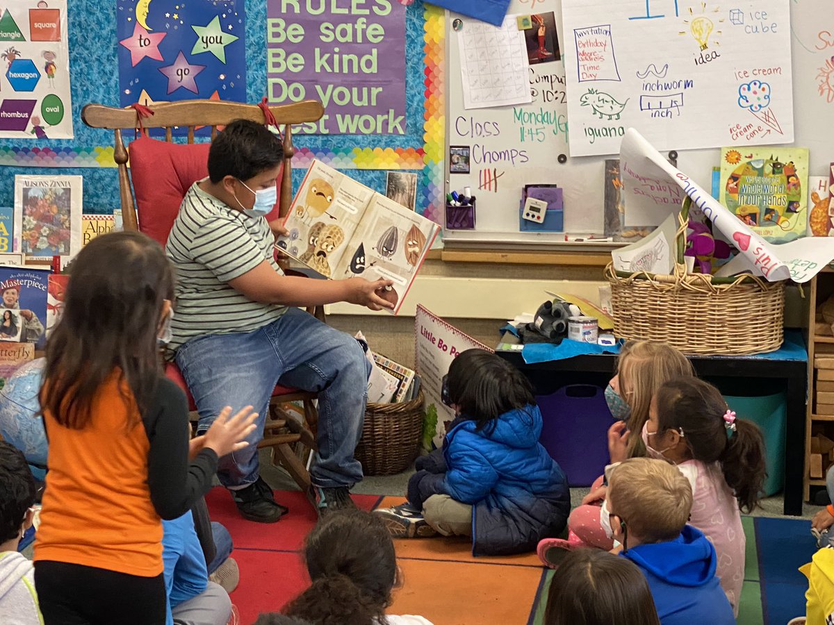 MsKoontzMDUSD's tweet photo. THE best part of our day! He has been asking to read to kinders for several days so he picked a book and practiced all week!
“Maybe I’ll be a teacher, that was fun and I was pretty good at it!” 🥰🙌🏼
Not sure who loved it more- him, the kinders or me! #Gatorprin #inpersonisBEST https://t.co/Iaff4qwuvB