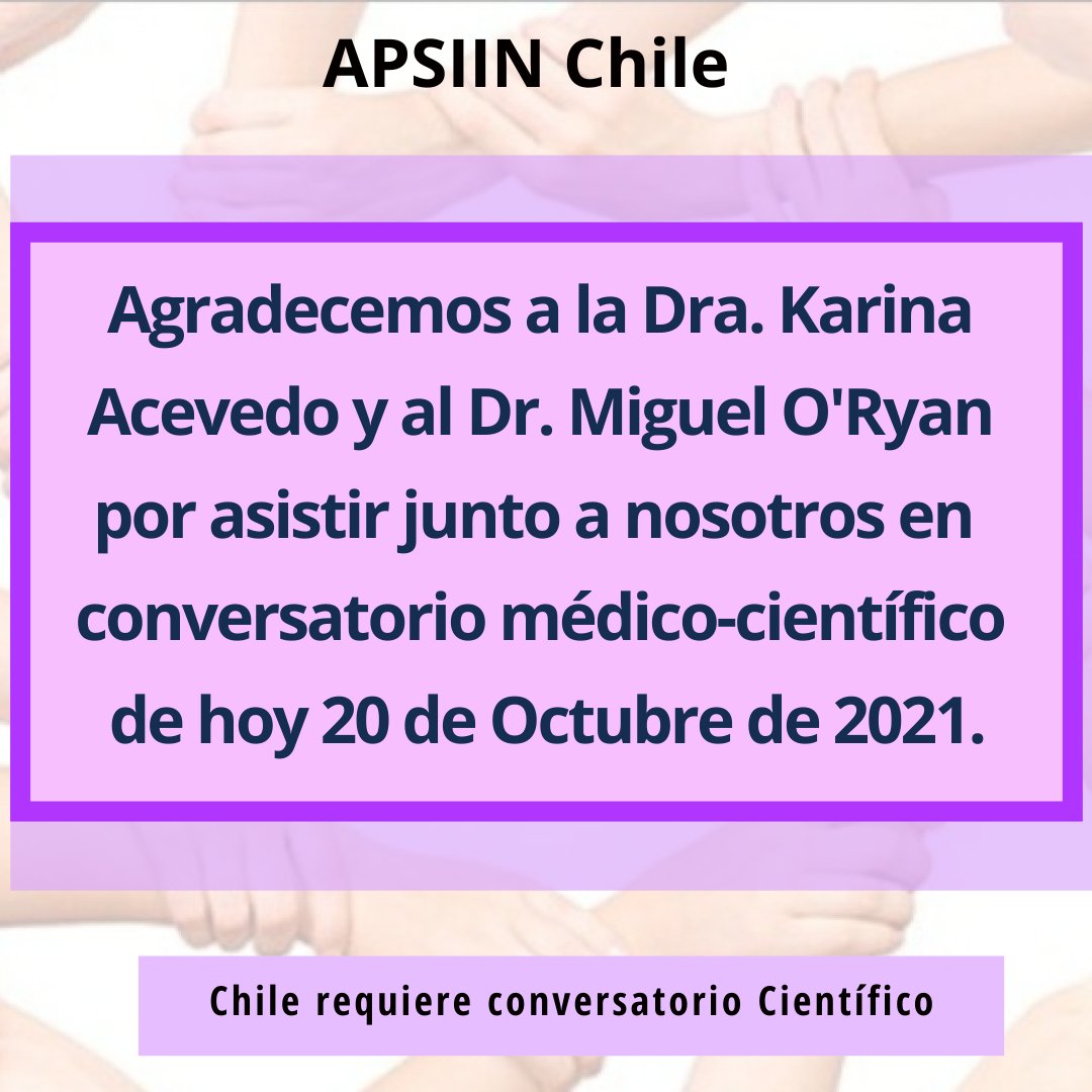 #APSIIN #Cienciaysalud
Queremos agradecer a quienes nos acompañaron en la transmisión del conversatorio del día de hoy junto a la Dra. Karina Acevedo y al Dr. Miguel O'Ryan, ya que el debate científico es primordial en la ciencia, más aún cuando trata de población pediátrica.