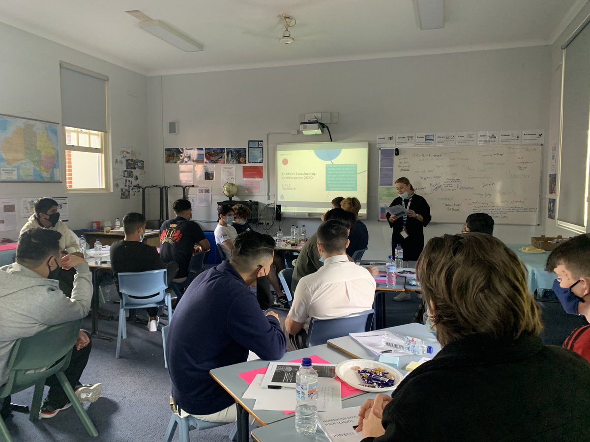 Mrs Papas, our Prefect coordinator, leading the conference in understanding the importance of leadership and the value of teamwork. #excellenceathbhs