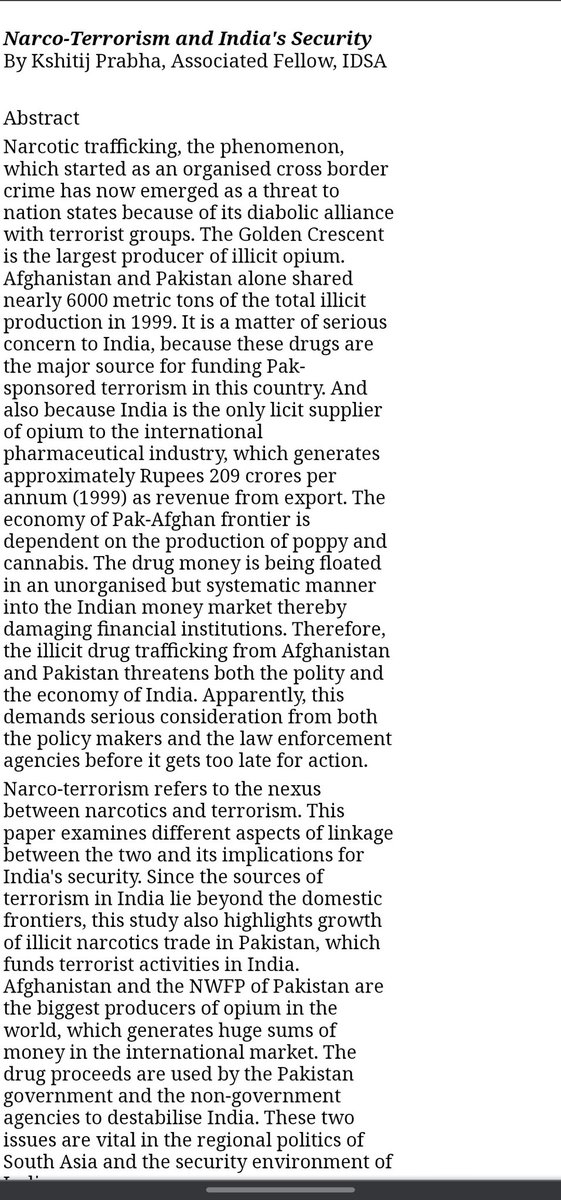 RashminPulekar's tweet photo. We are so disgusted with every terrorist attack, yet we take drug consumption so lightly. Terrorism not only survives but thrives through drug trafficking. All those Aryan Khan sympathizers should read this 👇 https://t.co/5DdQ7F7KAq