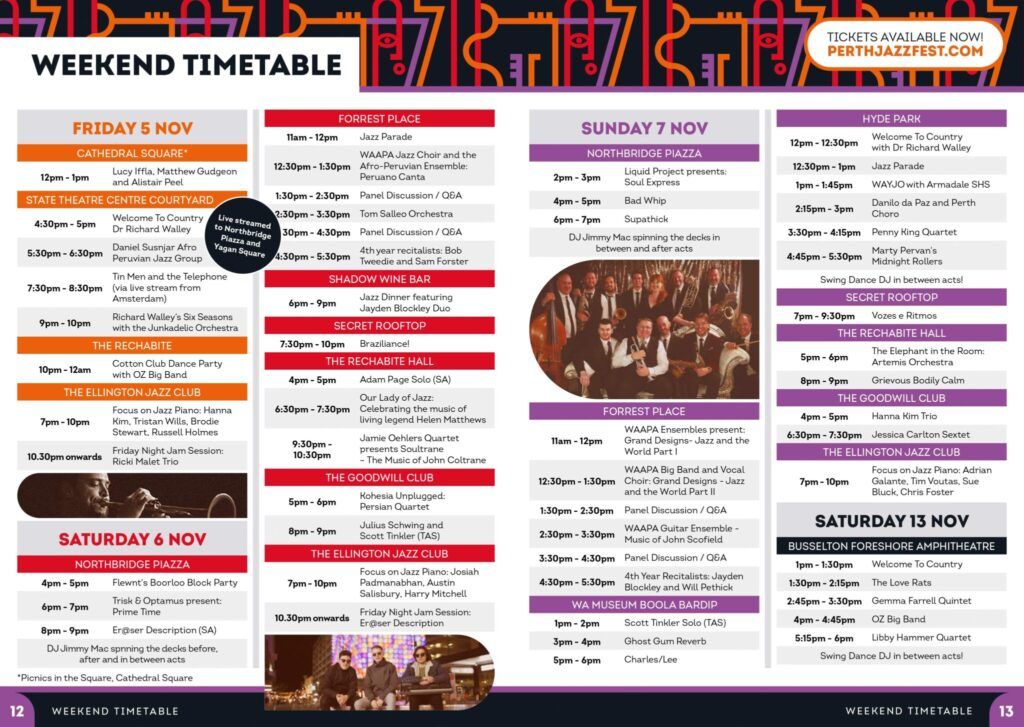 PerthJazzFest's tweet photo. Keep a look out on the streets for our 2021 Programs around Perth and Busselton. Pick up a copy or download the web versions and start planning your #perthjazzfest weekend! 🎶
Download here: https://t.co/6hguKgMjb6 https://t.co/FLNHm8y68m