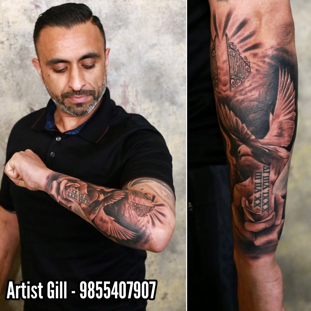 Maa portrait tattoo | Artist Gill | Mohali | contact - 9855407907 - YouTube