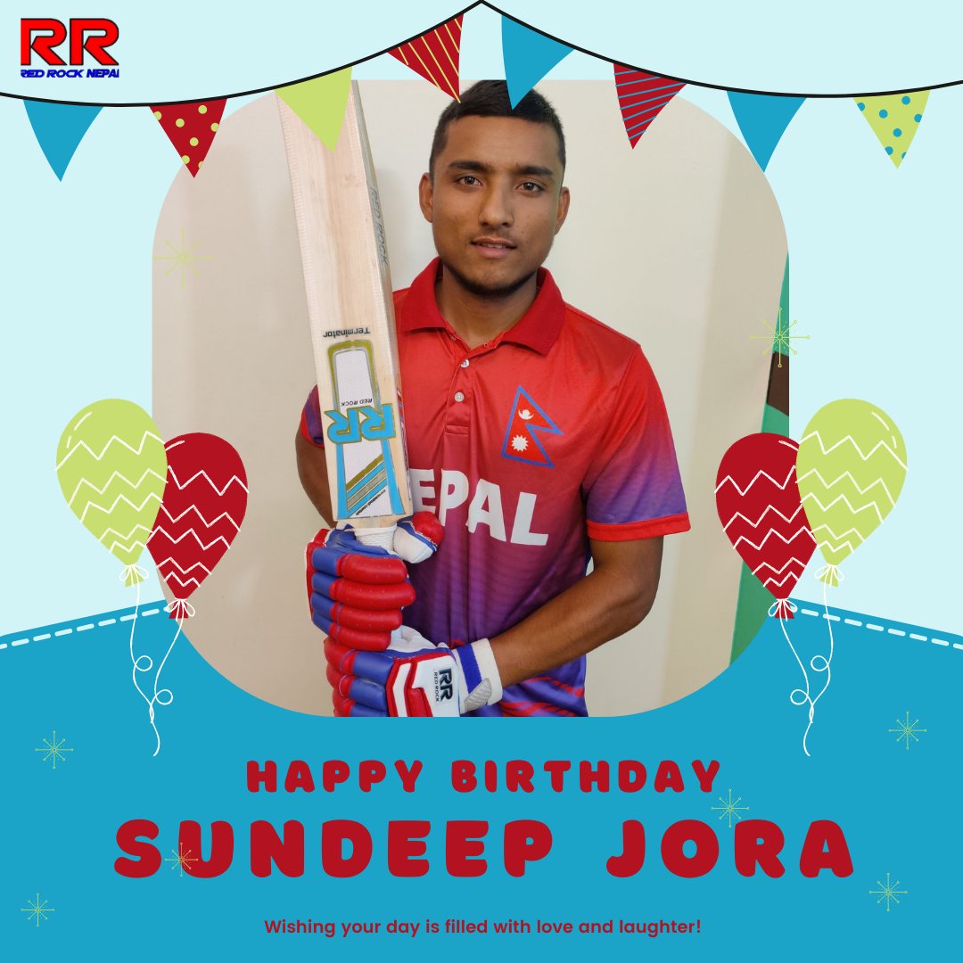 RedRockNepal's tweet photo. Another adventure filled year awaits you. Welcome it by celebrating your birthday with pomp and splendor. Wishing you a very happy and fun-filled birthday!

Nepali cricket's future is as assuring and stylish as Sundeep Jora's batting. More power to you.

#RRFamily #RedRockNepal https://t.co/2uT0vWlQXI
