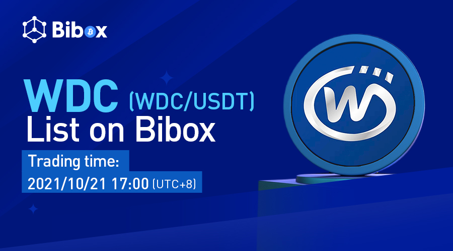 Bibox365's tweet photo. Bibox is thrilled to announce the listing of Wisdom Chain ( $WDC) under the trading pair WDC/USDT.

Details are as follows: 
Deposit &amp; Withdrawal : 10/21/2021 15:00 (UTC+8)
Trading: 10/21/2021 17:00 (UTC+8)

Listing Details:https://t.co/DgZCVCRvVq https://t.co/yUyoOBUntH