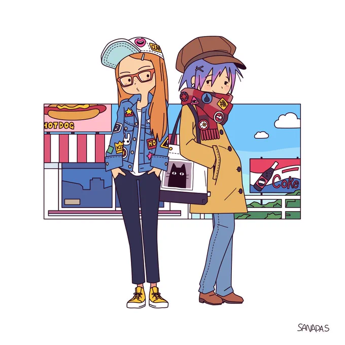 スカートじゃなくパンツスタイルの女の子をよく描くのは、ジェンダーレスな雰囲気が好きだから、というのもありますが、「パンツでなくスカートだと歩き方や身のこなし方にどういう違いが出るか」を体感的に知らないので(はかないからねw)、ってのは正直あります。……はくしかないか… 