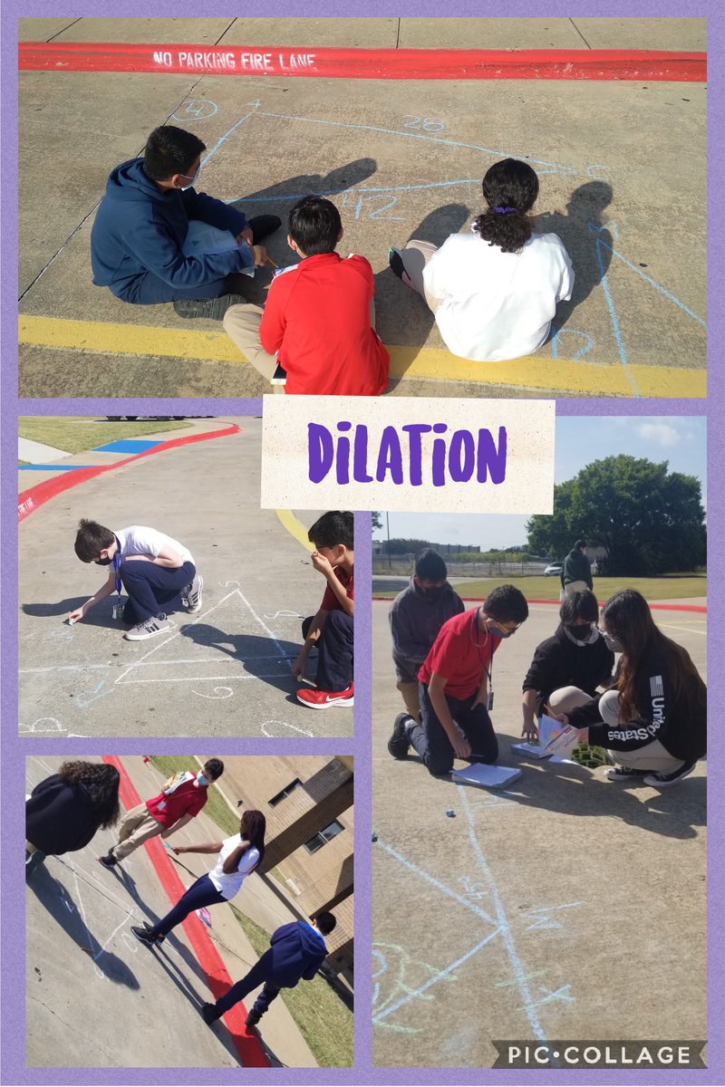 themrsswallow's tweet photo. Thinking "outside" the box! We took dilations and scale factor to the streets, well bus lanes. #chalkfun #theGISDeffect #letthemthink @Webb_Bears @LizL0vesMath @PeralesIda @RSanchez_GISD @gisdnews https://t.co/MKat4897f0