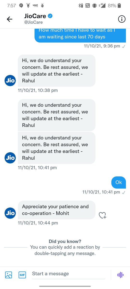 ca_who_write's tweet photo. It has been more than 2 months and still I am waiting for the refund @JioFibre. Fraud company.Worst feedback ever.@JioCare @PMOIndia @nch14404 https://t.co/z5Pukju1WD