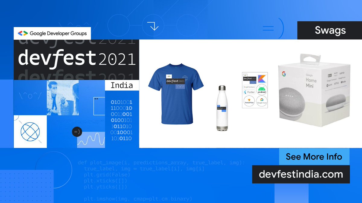 GDGAhmedabad's tweet photo. 🎁 Swag Reveal 🎁

Now is the time to reveal the cool and awesome swags that you’ll be getting!! 🥳

Register and join #DevFestIndia to win these Swags!! 🎉

https://t.co/AgirhRZXU7

#DevFest2021 #LetsGrowTogether💡 #community https://t.co/Um9fpe6siH