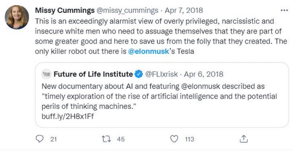 Kristennetten's tweet photo. Ummmm this seems like she clearly does not like you @elonmusk — this is just bizarre projection on her part towards men it seems :/ &amp; then Tesla 

Absolutely astonishing she is deemed fit as an appointee to NHTSA, her bias is disgusting &amp; bitter. https://t.co/VxKLShO7Ng