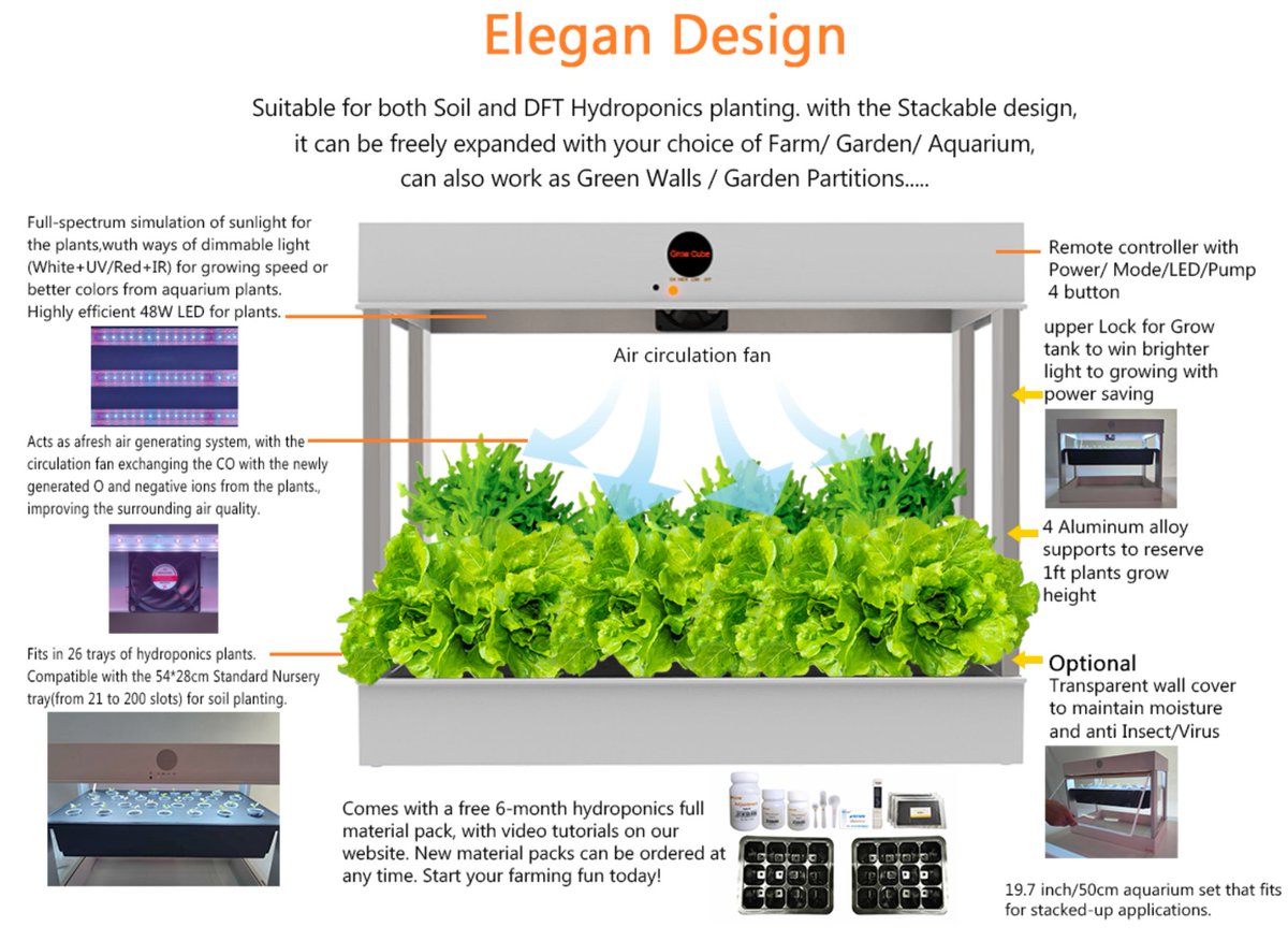 opcomfarm's tweet photo. Grow Cube design with stackable vertical farm, single set with table top design and stackable can become green wall for partition wall or book case thru wonderful interior designer ; GrowCube can plant both Hydroponics and soil plants :   https://t.co/JNiqxGhJXG https://t.co/opuSW09TRy