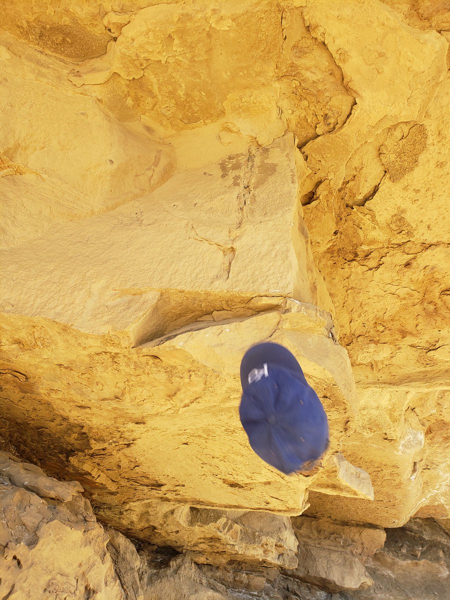 SP_TheGeologist's tweet photo. When the outcrop is too high, and you left the jacob's staff at the car...you throw a hat for scale! Go Royals...I miss 2014/2015...

#fieldwork #geology #sedimentology https://t.co/cJFtFOUy7Z