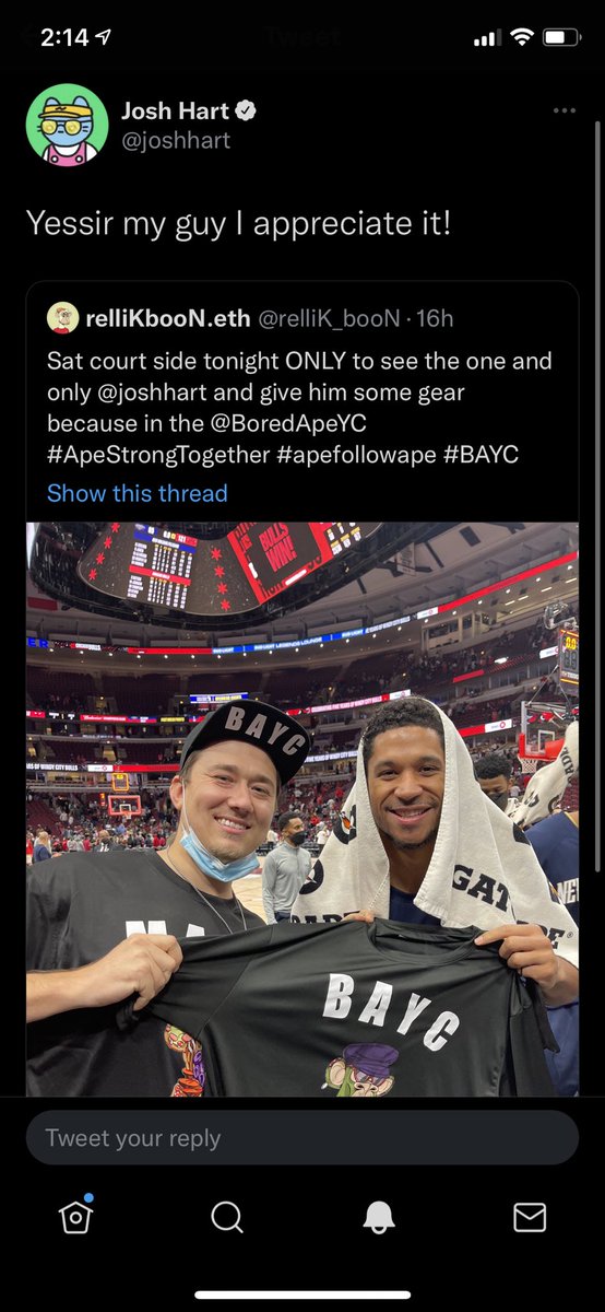 ChadTheMerchimp's tweet photo. @Harrisonds97 @BoredApeYC Let’s keep the #NBA #BAYC trend going! https://t.co/tO0UvH7XO0