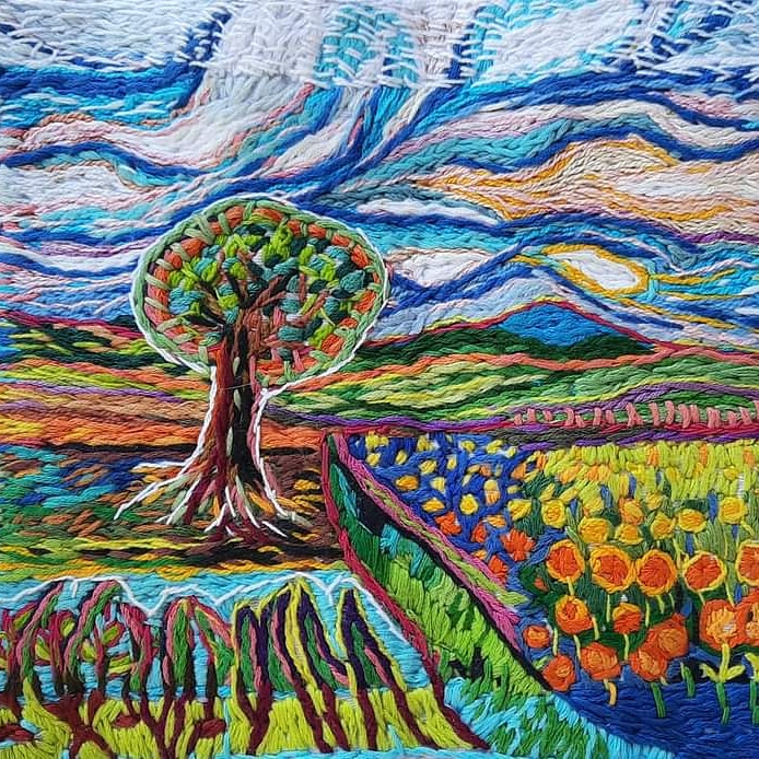 cokeeffe's tweet image. Tengo una pieza de bordado en esta exposición. I have an embroidery piece at this exhibit. “Memorias De Mi Patria:” Exhibición de Bordado. Fechas/Dates: 10 Sept. -13 Nov. 2021. Lugar: Springfield History Museum, 590 Main St. Springfield, OR USA. Sábados/Sat: 11am-4pm. Free/