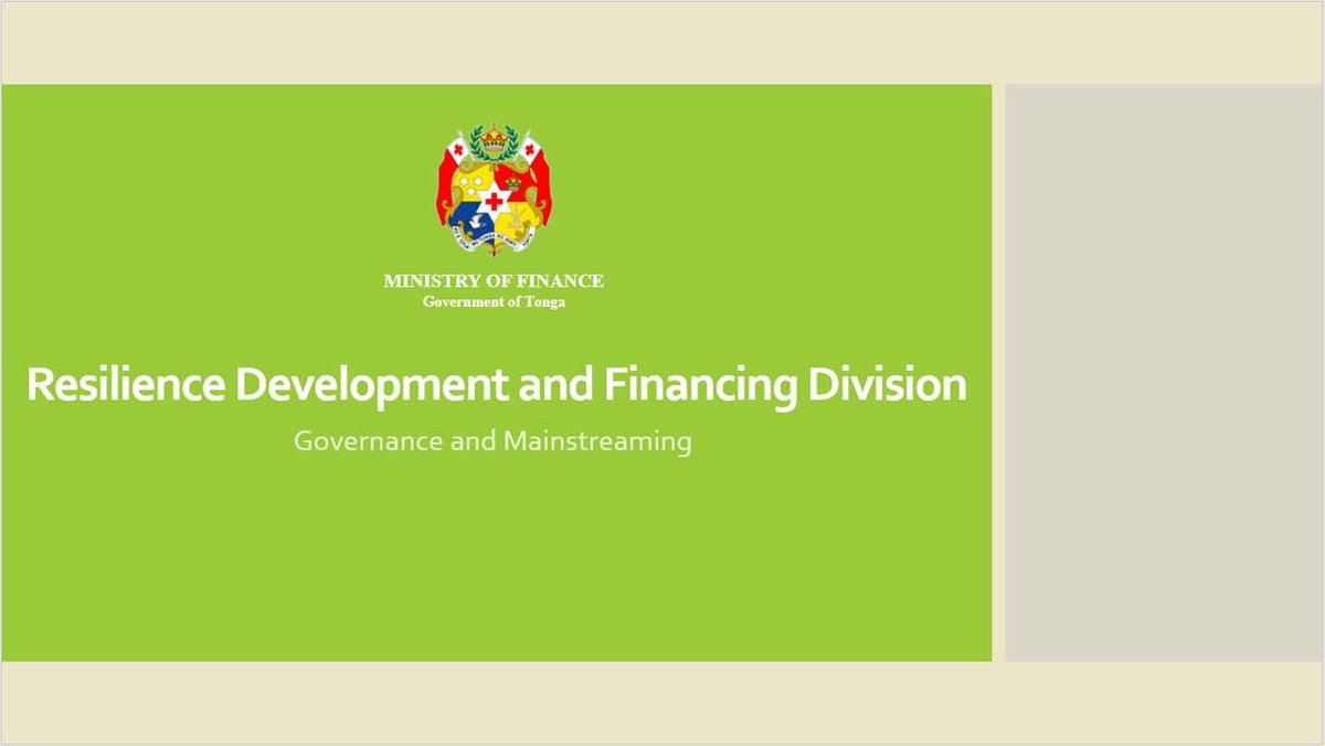 UNDP_Pacific's tweet photo. “Min of Finance embraces the responsibilities identified in the National Development Frameworks to lead resilience efforts & closely works with Govt to strengthen the resilience of #Tonga” Sione Tokai, Snr. Economist, MoF #RDFD @ launch of Budgeting for #ClimateChange publication https://t.co/f9qrF7MmTI