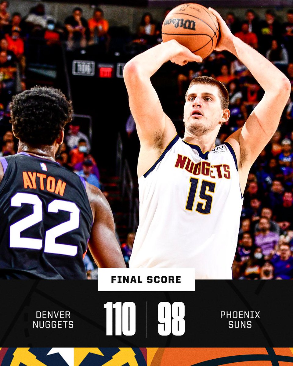 SportsCenter's tweet photo. Denver handles business to open the season 😤 @nuggets https://t.co/FJtAYq53Hw