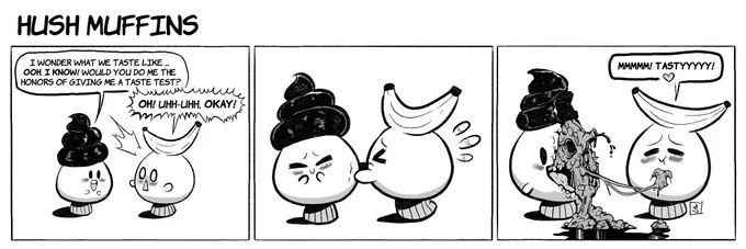 Hush Muffins comic strips #1-3 