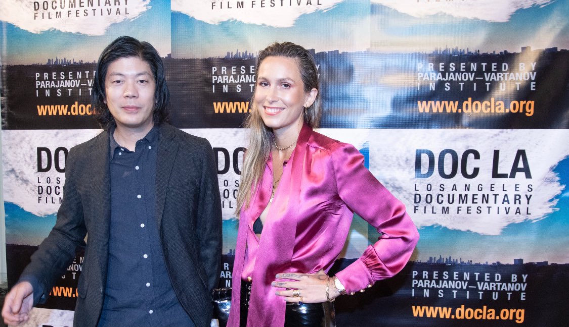 DOCLAfest's tweet photo. DOC LA opening night with @James_Iha and #AllegraPacheco for @salarymanfilm presented @parajanov-@vartanovart institute | #doclafest | #jamesiha  | #parajanov | #vartanov #filmfestival #redcarpet https://t.co/EwLg37uOKu