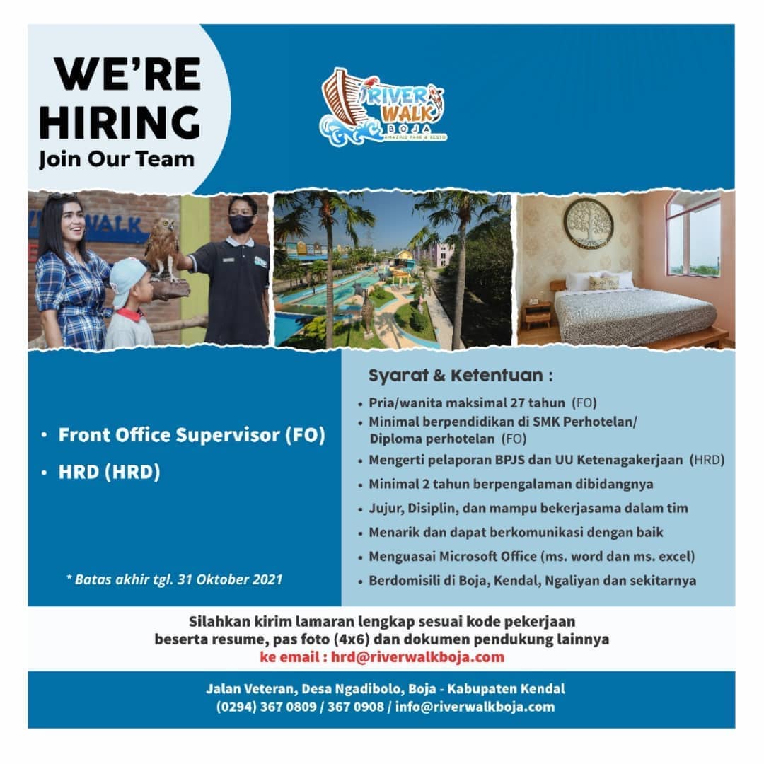 LOWONGAN KERJA River Walk Boja

Cek kualifikasinya dan lamar sekarang!