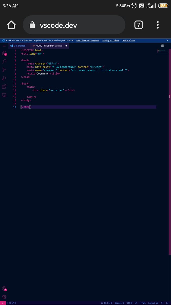 Krishn_aGupta's tweet image. Do you know you can access Vscode from your mobile, Vscode is now available for browser. You can visit vscode.dev for live preview, they are working on it to make it more comfortable.