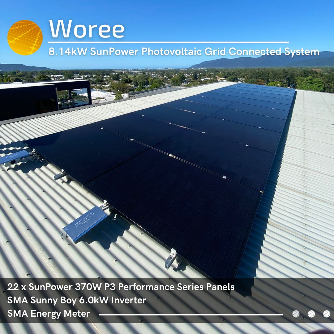 NQSolar's tweet image. 👉 Check out this 8.14kW SunPower PV System our team installed in Woree.

8.14kW @SunPower Grid Connect System
22 x 370W SunPower Performance Series Solar Panels
@SMAsolar Sunny Boy 6.0kW Inverter and Energy Meter

Get in touch today: nqsolar.com.au/contact-us/

#demandbettersolar