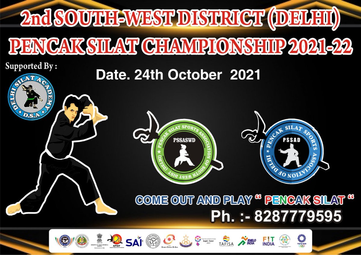 west_dist's tweet photo. 2nd south west District (Delhi)  Pencak silat championship 2021-22
On 24th oct 2021
At SD Garden old kakrola road NAJAFGARH 
#playsilat @west_dist @Silatindia @KirenRijiju @IndiaSports @DelhiPencak @ianuragthakur @kheloindia #FitIndia #kheloindia https://t.co/HvDlYGY96S