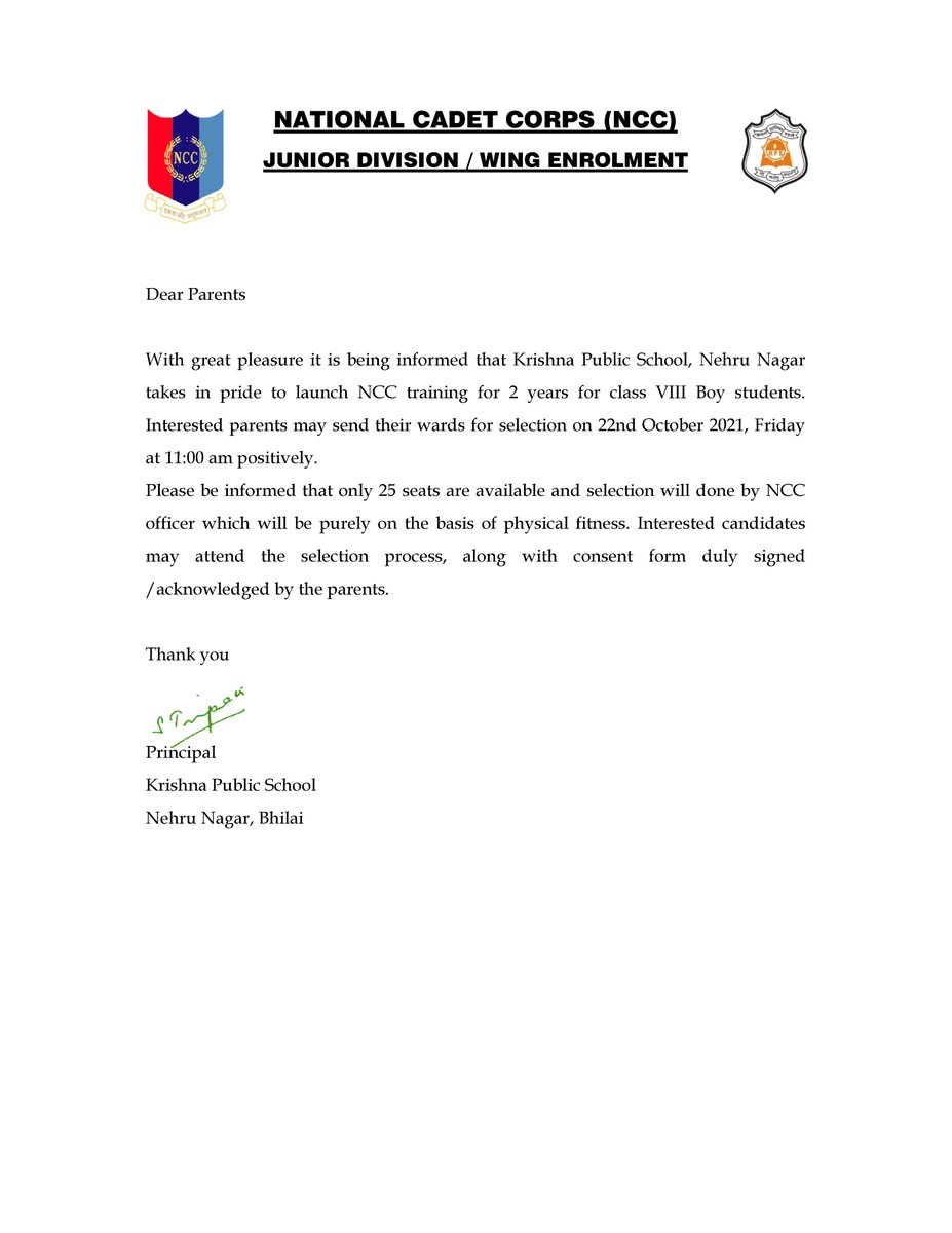 KPSBHILAI's tweet photo. Join N.C.C https://t.co/BYklSXBzSB