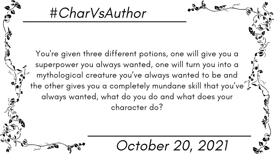 WindheartCogs's tweet photo. #CharVsAuthor
Me: Yeah...I'm chugging all 3. See you on the other side, normies.
Sgt Jema: Do I have %100 confirmation of what they're really going to do? If so, I'll take the super power & mundane skill. Anything to make us safer. The creature sounds like too much trouble. https://t.co/nkilp448wc