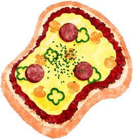 ピザトーストのtwitterイラスト検索結果