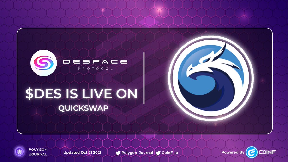 Polygon_Journal's tweet photo. $QUICK rewards for $DES. @QuickswapDEX 

Additionally, check out the tutorial below and learn how to earn $DES with Syrup. @DeSpaceDefi 

https://t.co/HsyyfaezPn

#PolygonMatic https://t.co/rcFNs7Sgs8