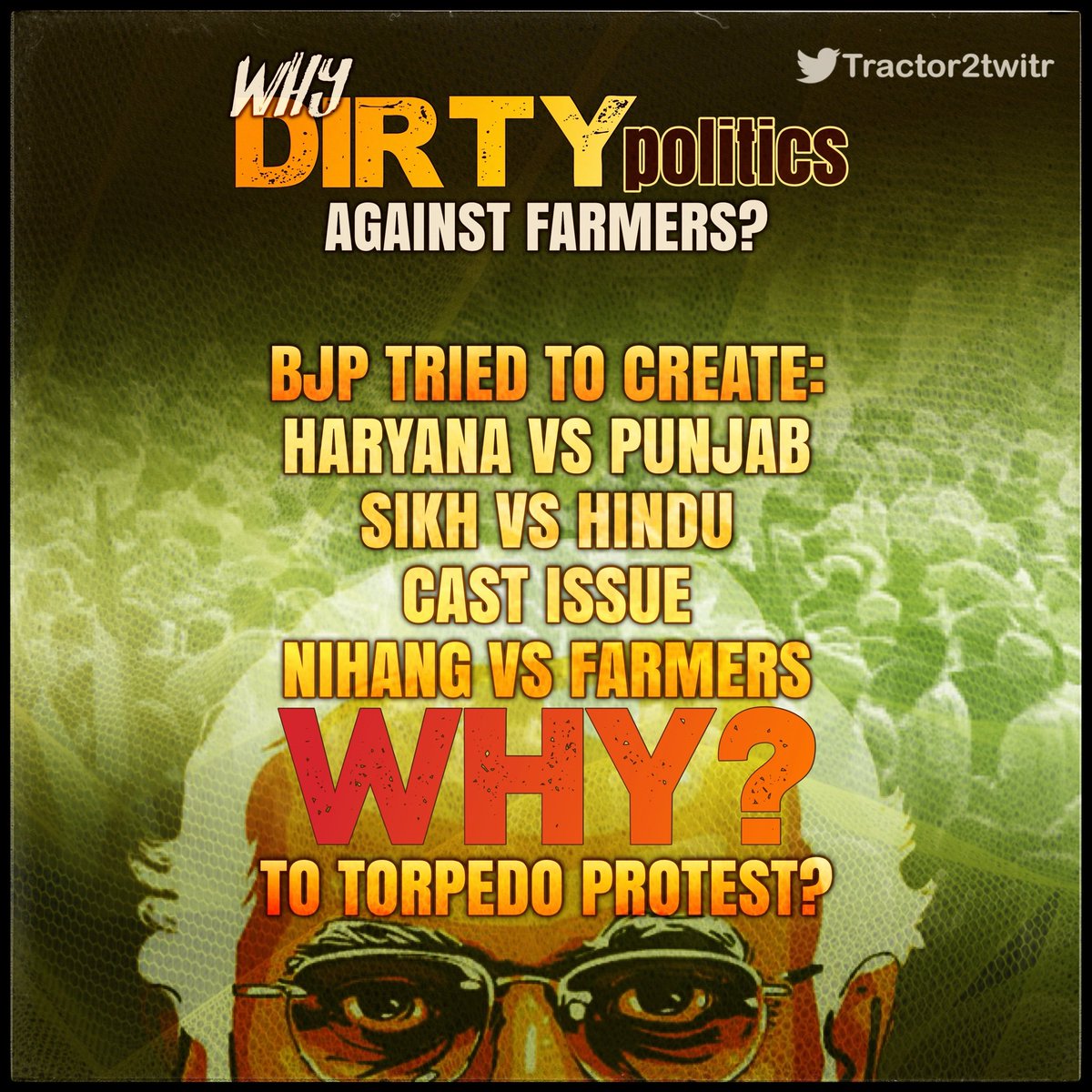RT @SurjitK25886890: Farmers Protest 
BJP Destroys India 
#DirtyPoliticsAgainstFarmers https://t.co/fKbe6knOM7