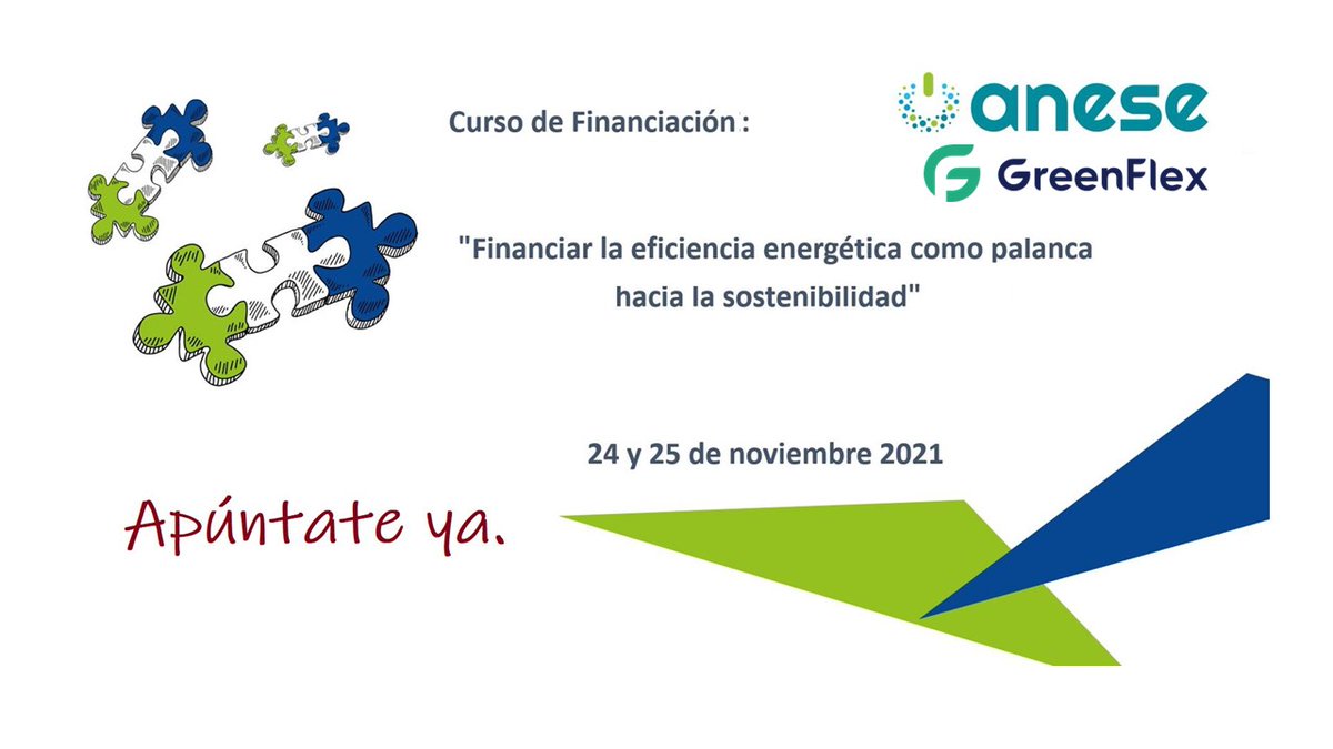 El próximo 🗓️24-25 noviembre estaremos participando como formadores en el curso; Financiar la eficiencia energética como palanca hacia la sostenibilidad, 
Inscripciones ya están abiertas;
⏰Apúntate: cutt.ly/qRzveE9
👉Programa: cutt.ly/LRzx5Ze