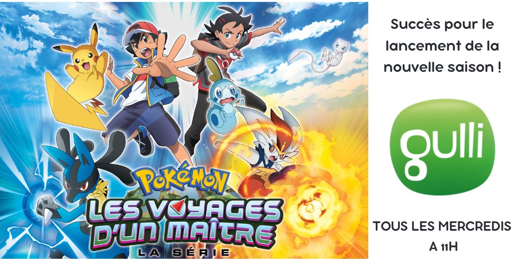 #Audiences #Pokemon #Gulli
🟡Succès pour le lancement de la nouvelle saison #inédite de Pokémon (11H)

🥇Large leader auprès des enfants avec 36.2% et -50 ans (9.8%)
💥2e chaîne natio. &amp; leader TNT auprès des Mamans (8.8%)
🌓3e chaîne natio. &amp; leader TNT auprès des FRDA-50 (9.8%)