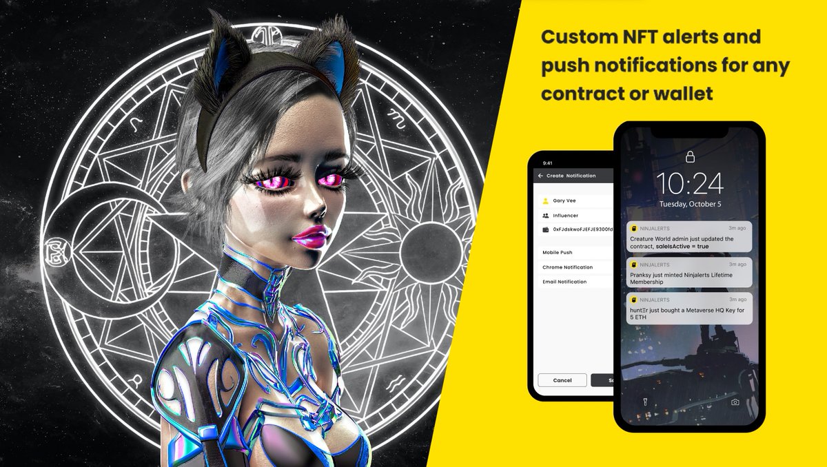 We're partnering with <a href="/GlitchGirlsNFT/">Glitch Girls</a> to give away:

- 2 GlitchGirl NFTs
- 2 Ninjalerts Lifetime Licenses

1⃣ RT and like this tweet

2⃣ Follow steps here: gleam.io/Bsnty/glitch-g…

GOOD LUCK!