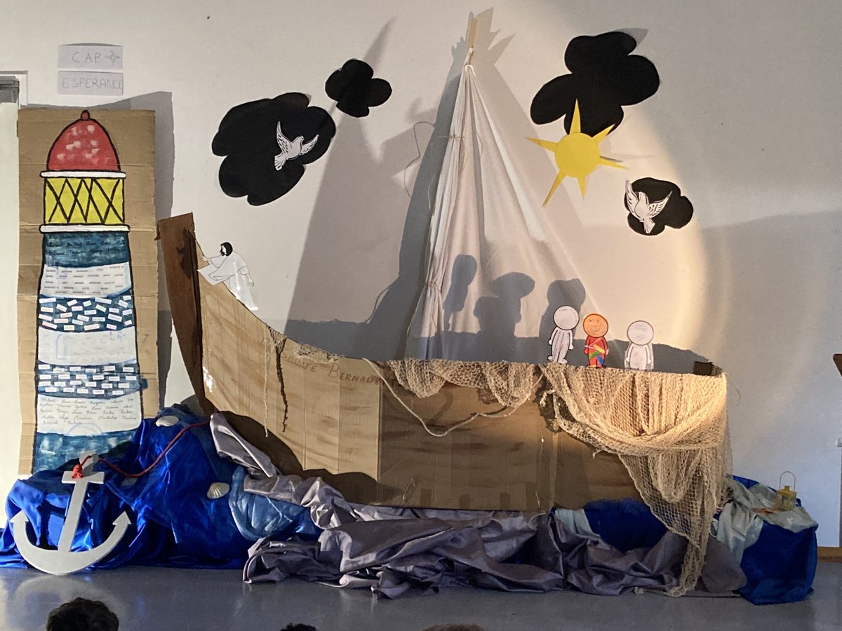 CaenEcole's tweet photo. Pour les célébrations de la Toussaint, les classes de l’école se sont emparé du Cap Espérance : évangile de la tempête apaisée, phare de la confiance… Merci à tous, participants et organisatrices, pour ces belles célébrations ! En Toi, j’ai mis ma confiance… et mon espérance ! https://t.co/f6ht1gjDZN