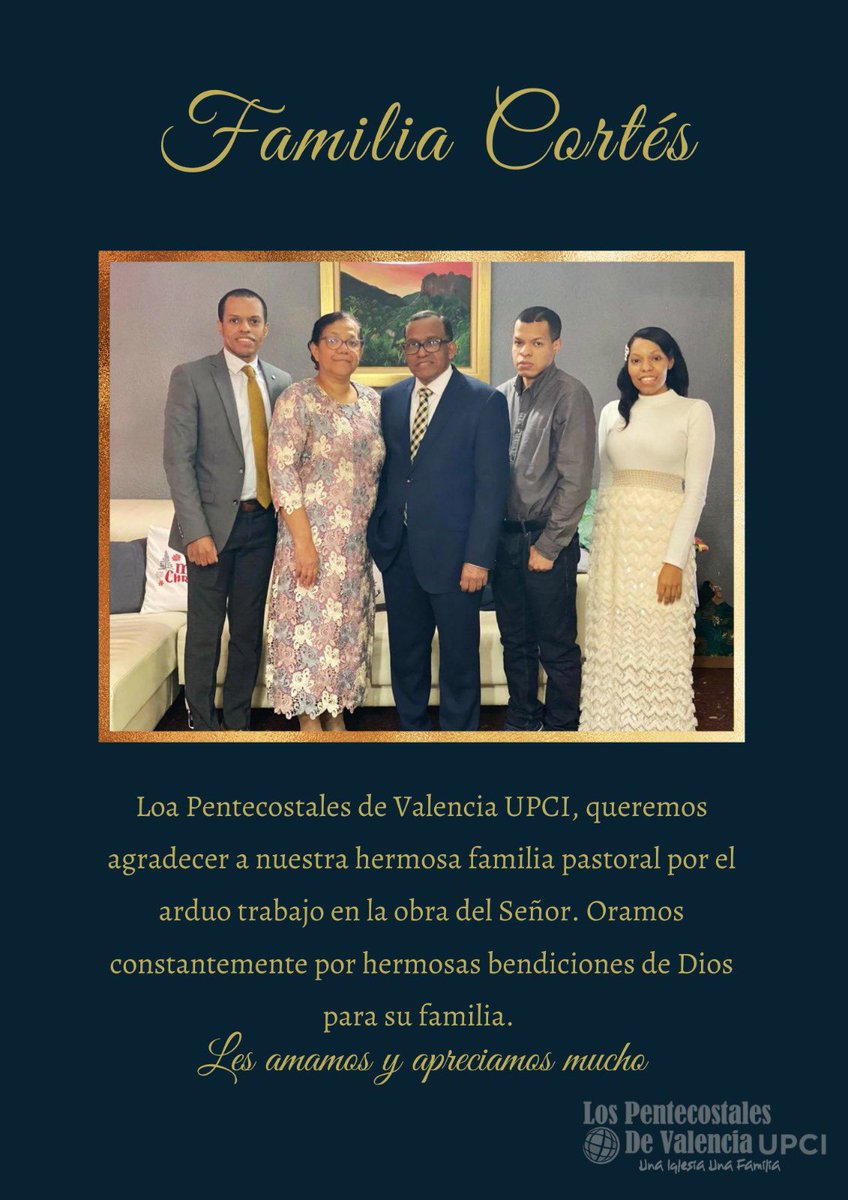 IPUE_Valencia's tweet photo. En este mes de Octubre, queremos honrar a nuestros amados pastores, dándoles las gracias por su incansable trabajo en todos estos años de recorrido en el ministerio. 

¡Les amamos mucho! https://t.co/FpLRFcO8Rm