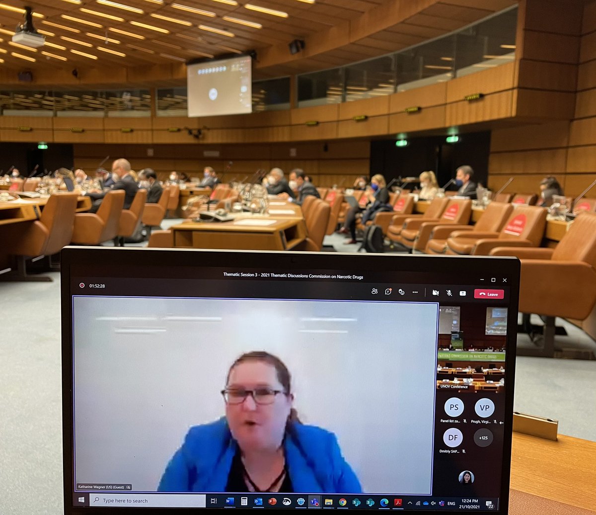 UNODC_CND's tweet photo. 📣 We continue with an intervention by Katharine A. Wagner of the U.S. Department of Justice @TheNUSADoJ - another expert voice added to @CND_tweets discussion on the criminal misuse of information technologies for illicit drug-related activities @usunvie #2019MinDec #CND64 https://t.co/A4G7cNEPVz