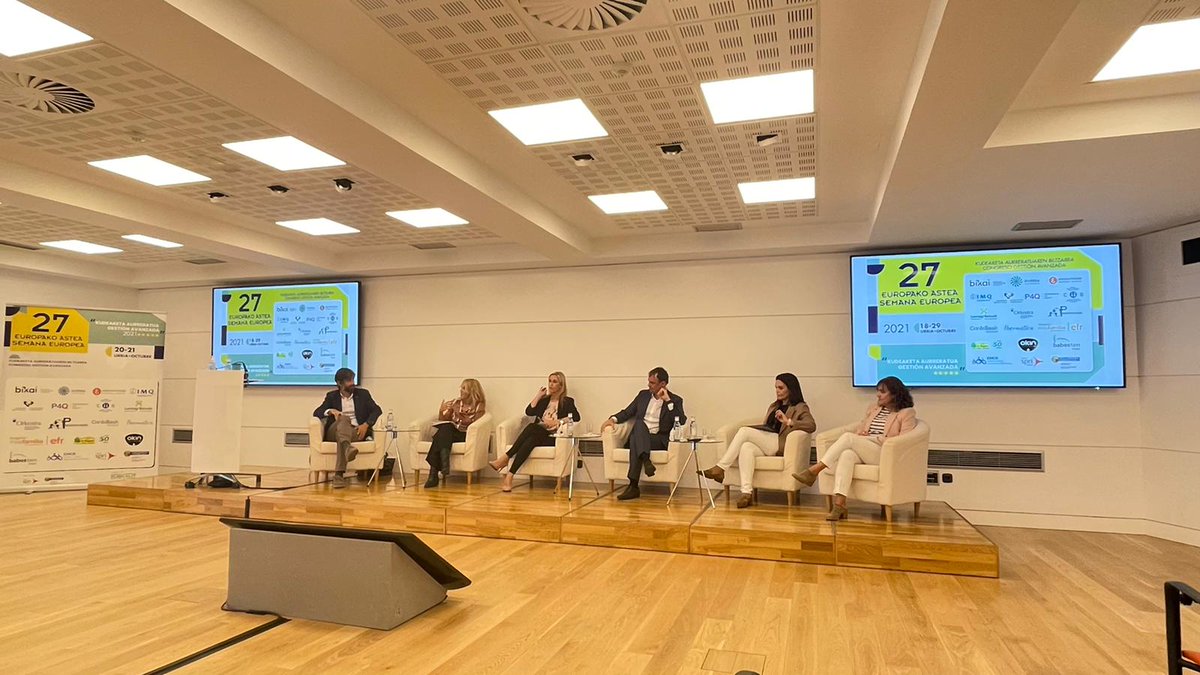 EUSKALIT's tweet photo. Da comienzo la última mesa redonda de la jornada y de este #CongresoGestión en su 27ª edición.
#SemanaEuropea21
#ArtadiAlimentación #okin @ibermaticagrupo #EMCK @ColegioElRegato @grupospri @pkaltzada https://t.co/eCVVIzuZZd