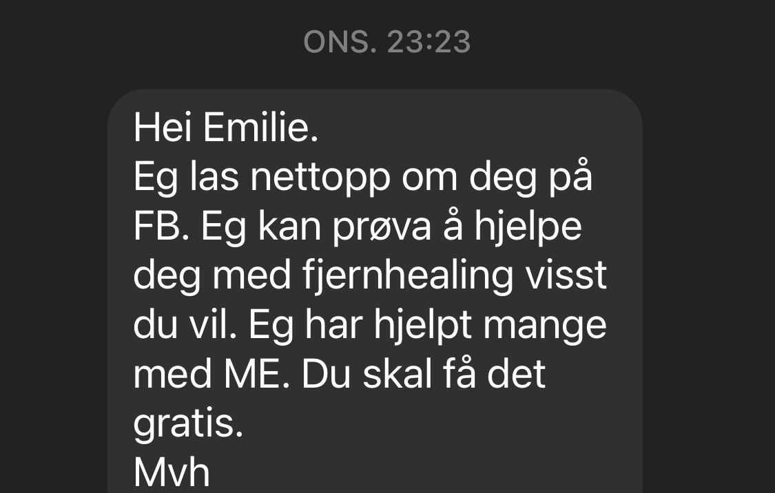 kroniskchill's tweet photo. Du vet du har stått frem med en kronisk uhelbredelig sykdom når folk begynner å tilby deg fjernhealing i innboksen. https://t.co/HDYowahEUu