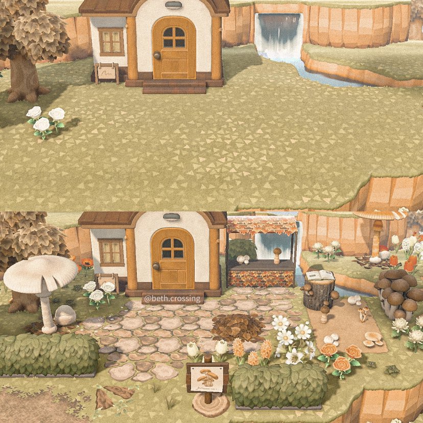 beth_crossing's tweet photo. A before and after of Hamletβs lil mush farm π
- preset is antique by @HoneyBearAC π±
#acnh #acnhdesign #fallcore https://t.co/SoPUq4FDKw