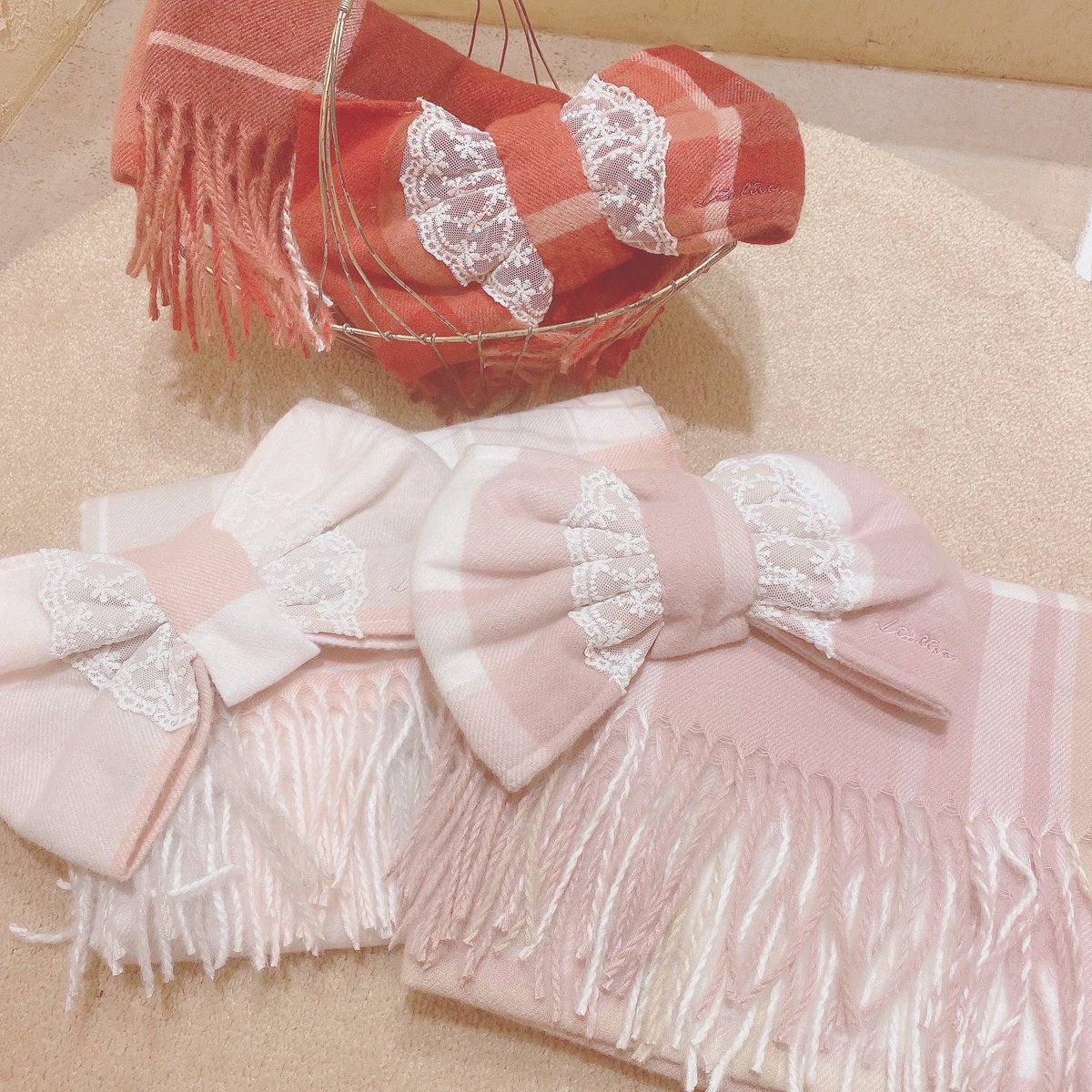 2021 Winter Collection ~~ #チェックリボンストール 品番 115-9550-0