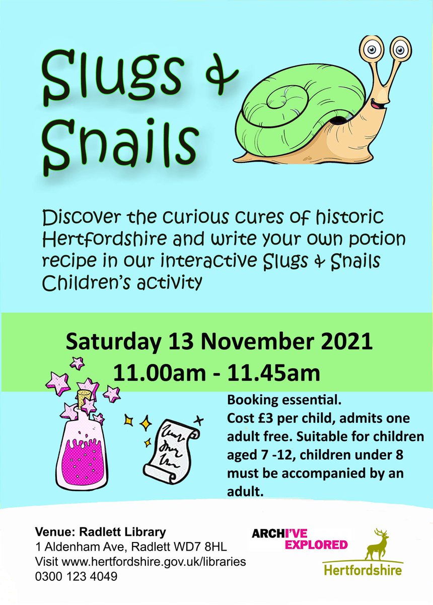 HertsArchives's tweet photo. Coming up this Saturday 13th November is more of our #ExploreYourArchive events for kids at @HertsLibraries - Code Your Archives at @HemelLibrary, Build a Lego Town at @HitchinLibrary and Slugs & Snails at Radlett & Oxhey
To book tickets: https://t.co/aQhk4u0Xmr
#ArchiveExplored https://t.co/12AnJYoFnQ