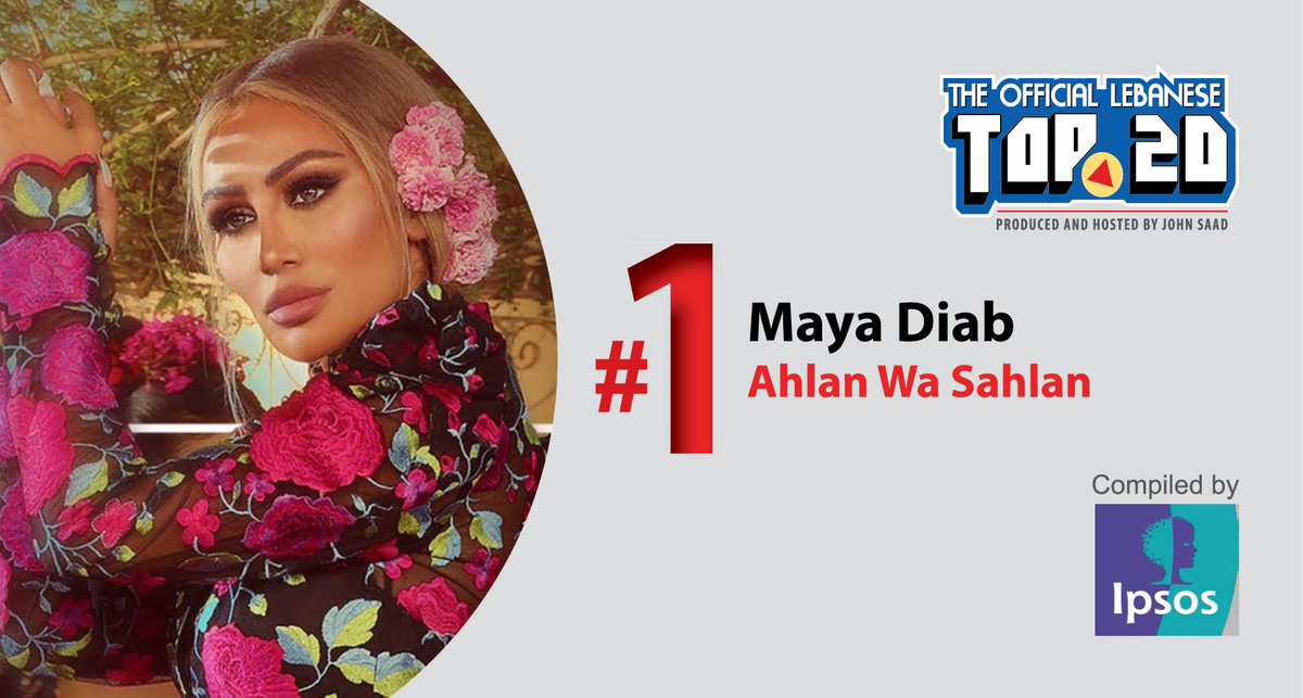 OLT20's tweet photo. Congratulations to Lebanese singer @mayadiab for scoring her 4th Lebanese Number 1 on OLT20 with her latest single “Ahlan Wa Sahlan”!! 
This song marks the return to the Top for Diab so we give her a big Thumbs up!👍 

#OLT20 #TheOfficialLebaneseTop20 #IPSOS #Number1 #Lebanon https://t.co/acSAVmhW4J