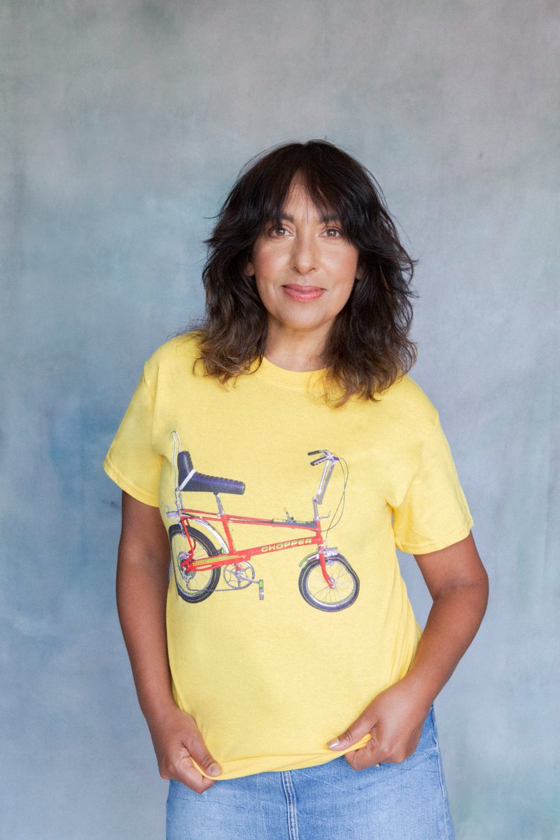 AnnuMayor's tweet photo. True story. As a teenager I wanted a #Raleigh Chopper. Saved up my pocket money for months. My dad, however, accidentally bought me a 'Shopper'😨. The kids on my street laughed. So this T-Shirt by @micky_teaspoon is kinda cool 😄#throwbackmemories #1970s #profilepic @barleynimmo https://t.co/9tImB5Cg3c