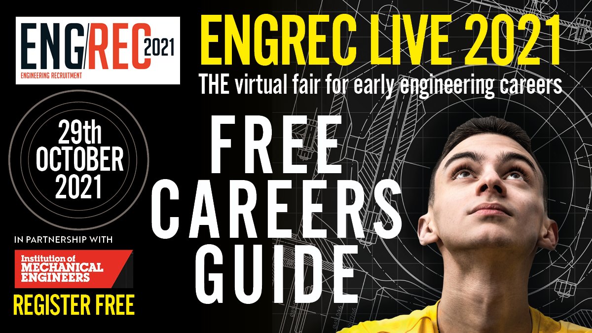 ProfEng's tweet photo. Want tips and advice on your engineering career? Register free https://t.co/gnvU9JtMlS for EngRec 2021 - THE virtual careers event for young engineers. You can download a FREE Careers Guide packed with useful information on progressing or starting your career #CareersGuide https://t.co/YIVplA6e42