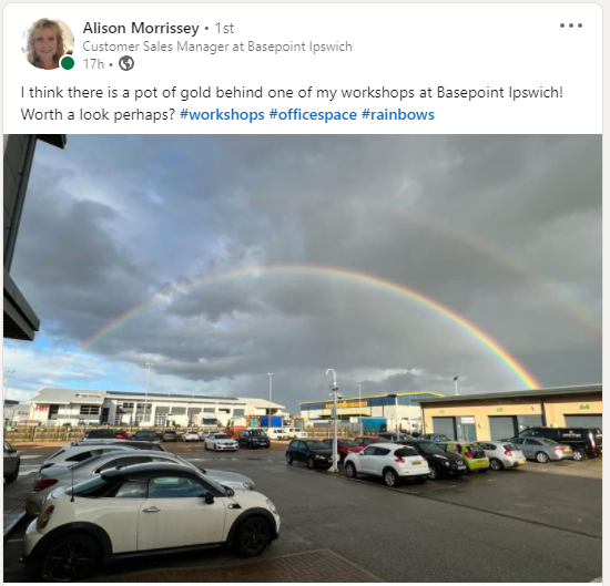 We had quite a storm yesterday, but we were gifted with two rainbows! I think our Centre Manager is right, there is definitely something special about our workshops. #Gold