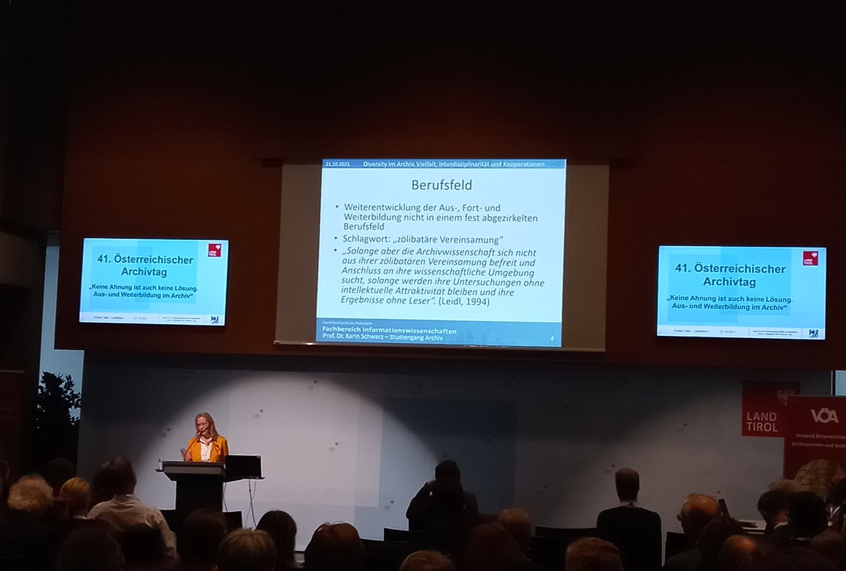 MariaRottler's tweet photo. #ArchivtagAT Abschließend jetzt @KarinSchwarzFHP: Diversity im Archiv! Vielfalt, Interdisziplinarität und Kooperationen im lebenslangen Lernen https://t.co/TSCtx6nOZd