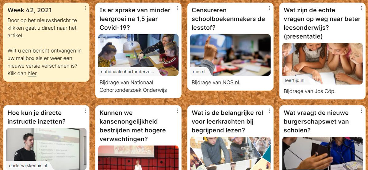 De Leertijd.nl Nieuwsselectie week 42 2021 is verschenen. Wederom met een groot aantal artikelen over onderwijskwaliteit die je niet gemist mag hebben: padlet.com/joscop/nieuwse…