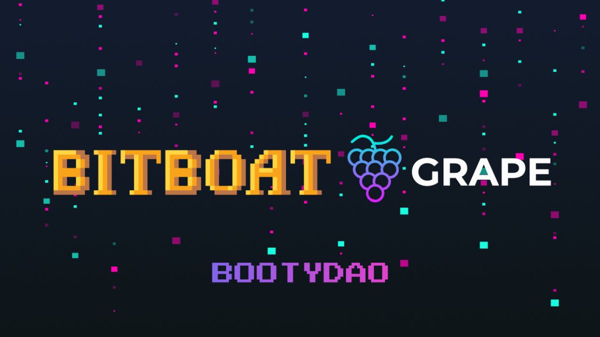 BitBoatNFT's tweet photo. @grapeprotocol 🍇 Is finally Up and Running on https://t.co/dyZOA1wPnX 

🍑Building our DAO - BootyDao @BootyDAO is a great and adventurous process. Thanks @deanmachine, BillysDiscord and Arximedis for your support. And ofc our superhero Scrappy 🔱

#nft #solana #grapeprotocol https://t.co/fm4zGkkqcd