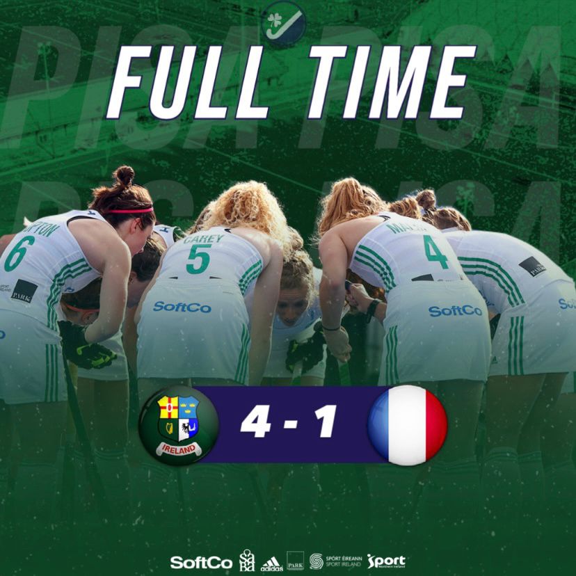 irishhockey's tweet photo. Women’s FIH World Cup qualifier
@IreWomenHockey 4 (R Upton, H McLoughlin, Z Malseed, N Carey) France 1 (G van Bolhuis)

After a tight first half, Ireland cut loose and move a step closer. Belarus next on Saturday at 11am Irish time https://t.co/kRgJeWjsvN