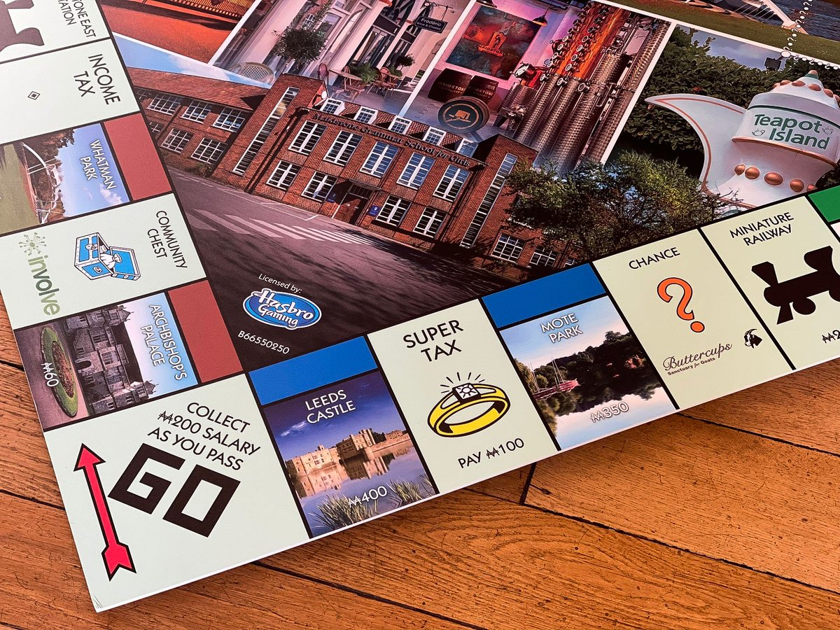 leedscastleuk's tweet photo. The new Monopoly: Maidstone Edition board game officially passed GO today at Leeds Castle!

A pleasure to host this exciting launch, where Leeds Castle has been named the 'Mayfair of Maidstone' 🎩

#maidstone #maidstonemonopoly #monopoly #monopolygame #visitmaidstone #kent #games https://t.co/tegQq09UN6